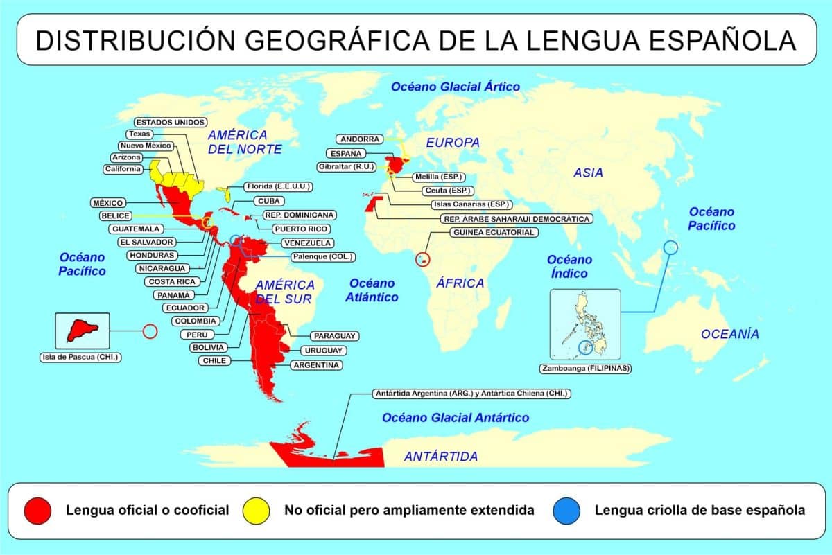 Pays parlant espanol dans le monde